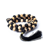 Mala en Bois de Tulsi et Pierre de Lave - Univers Tibet