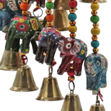Mobile 15 Éléphants avec Clochettes – Décoration Spirituelle & Porte-Bonheur