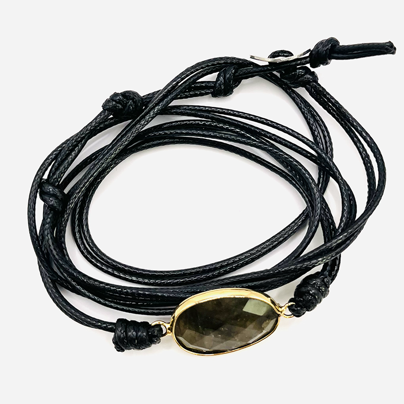 Bracelet Wrap - Labradorite - Couleur Brun