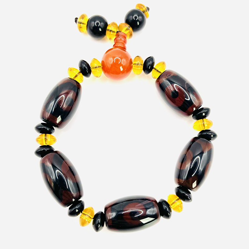 Bracelet Dzi 3 Yeux Richesse - Marron