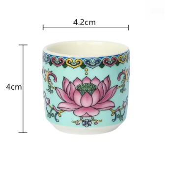 Tasses d'Offrandes Bouddhiste Lotus Sacré - Lot de 3 Bleu - Univers Tibet