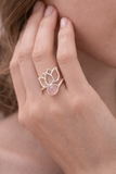 Bague Lotus Quartz Rose & Argent 925 – Amour & Douceur