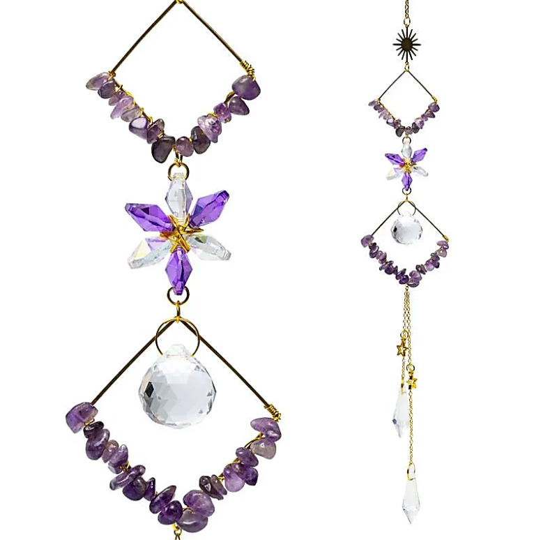 Sun Catcher, Crystal and Amethyst, Tibetan Universe