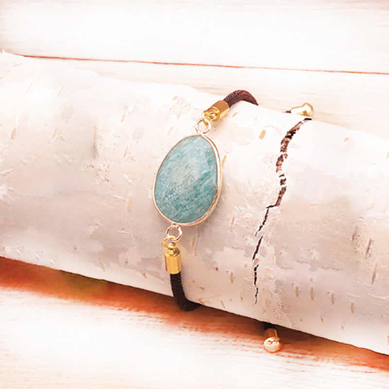 BRACELET-CORDON-ANPASSBAR-AMAZONIT - Tibetwelt