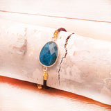 BRACELET-CORDON-REGLABLE-APATITE-BLEUE - UNIVERS TIBET