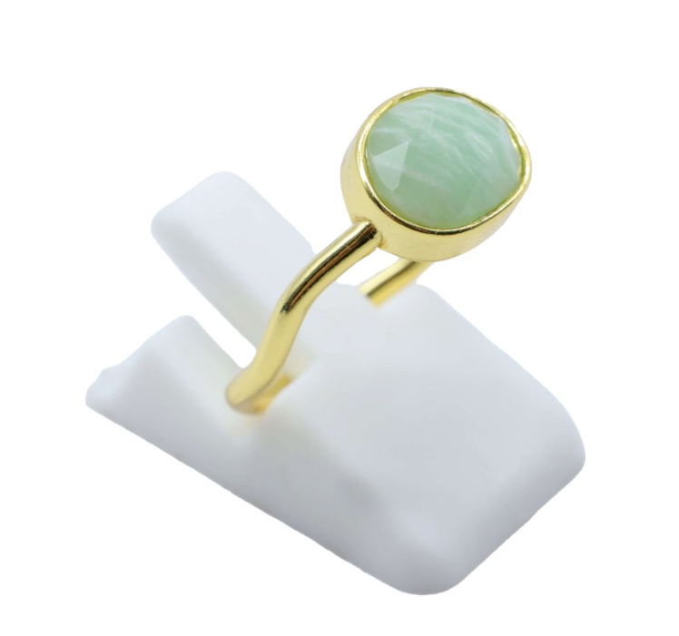 Bague Argent 925 Amazonite - univers tibet