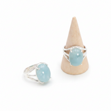 Bague Eclat des eaux en Aigue-Marine AA & argent 925 - univers tibet