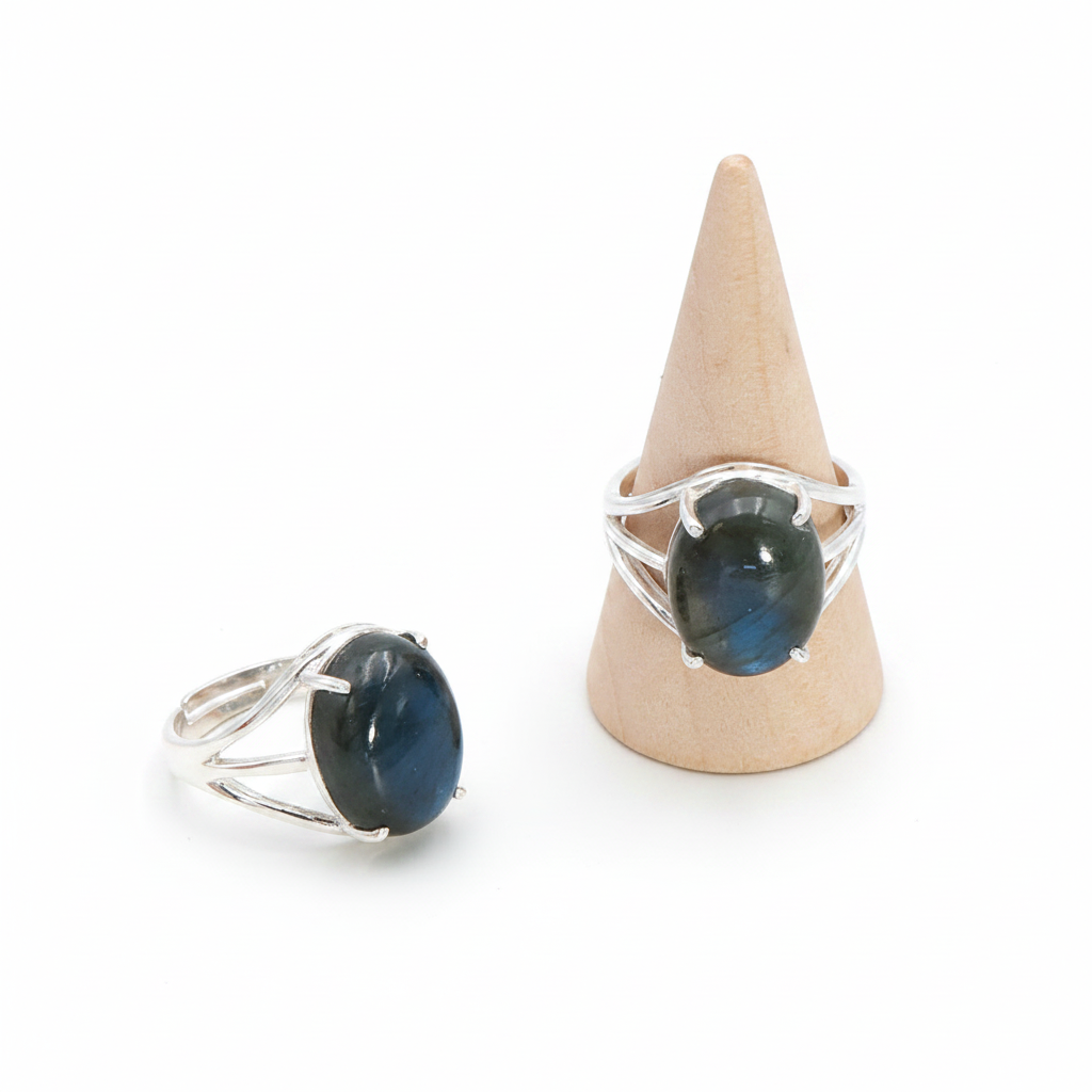 Bague Eclat protecteur en labradorite AA & argent 925 - univers tibet