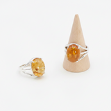Bague Eclat solaire en citrine AA & argent 925 - univers tibet