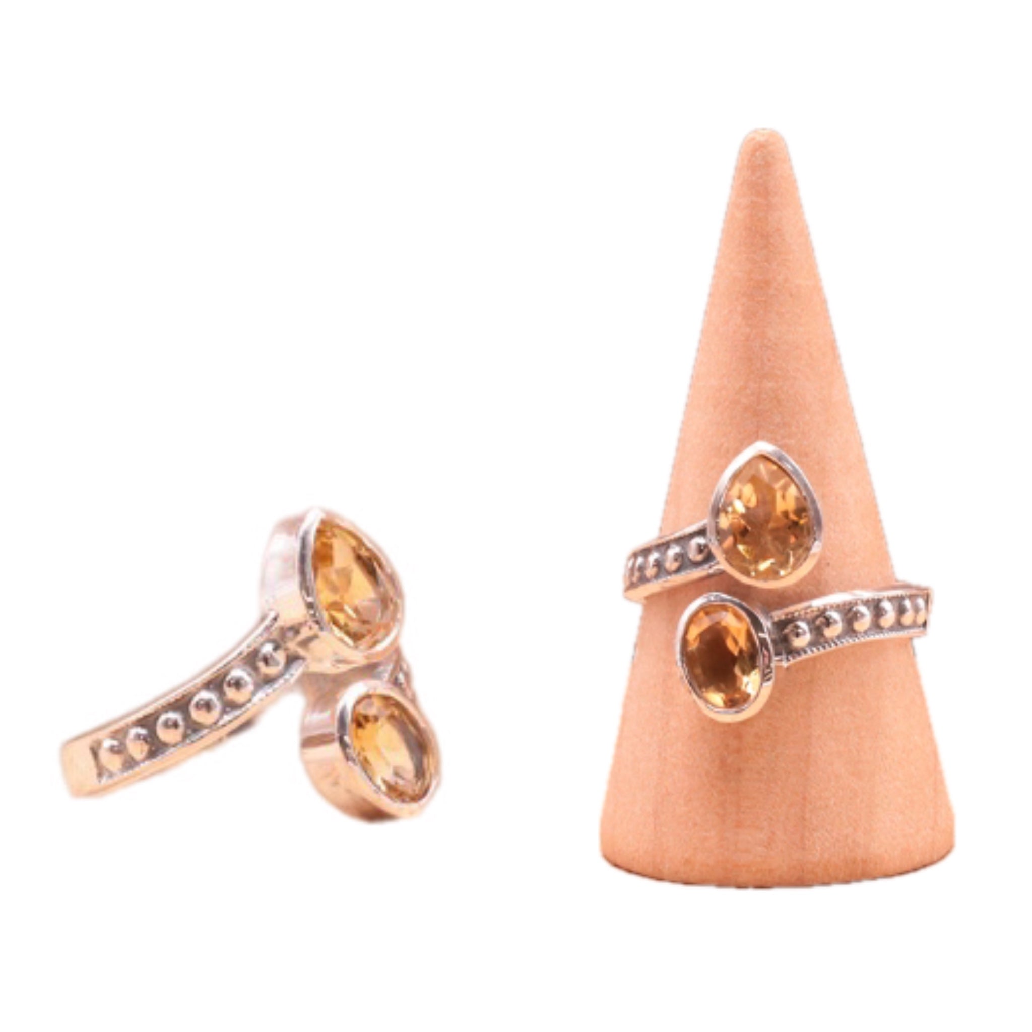 Sun Ray Ring – Citrine and 925 Sterling Silver - Tibetan Universe