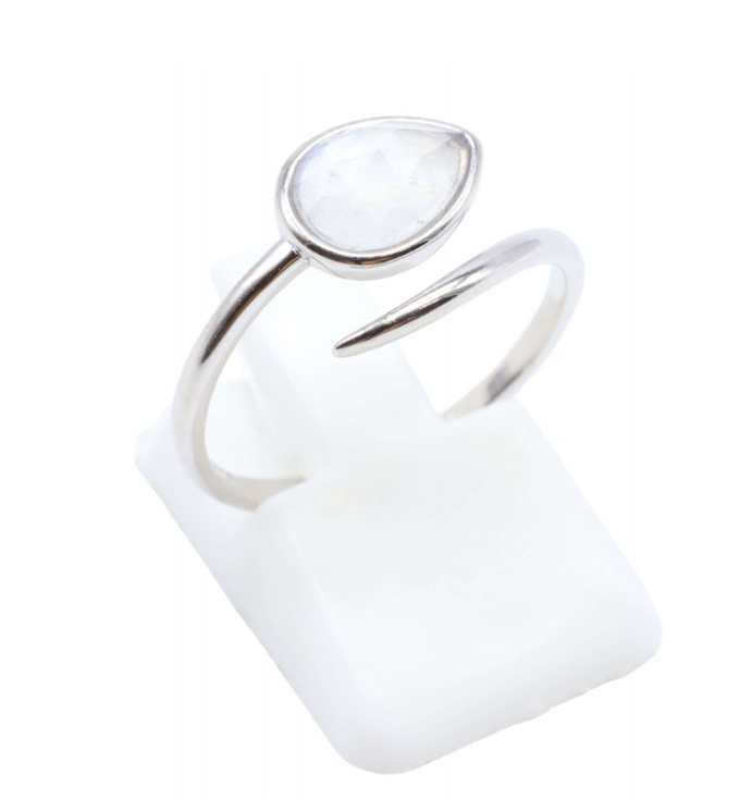 Anillo Serpiente Susurro Lunar - Piedra de Luna & Plata 925 - Mundo Tibet