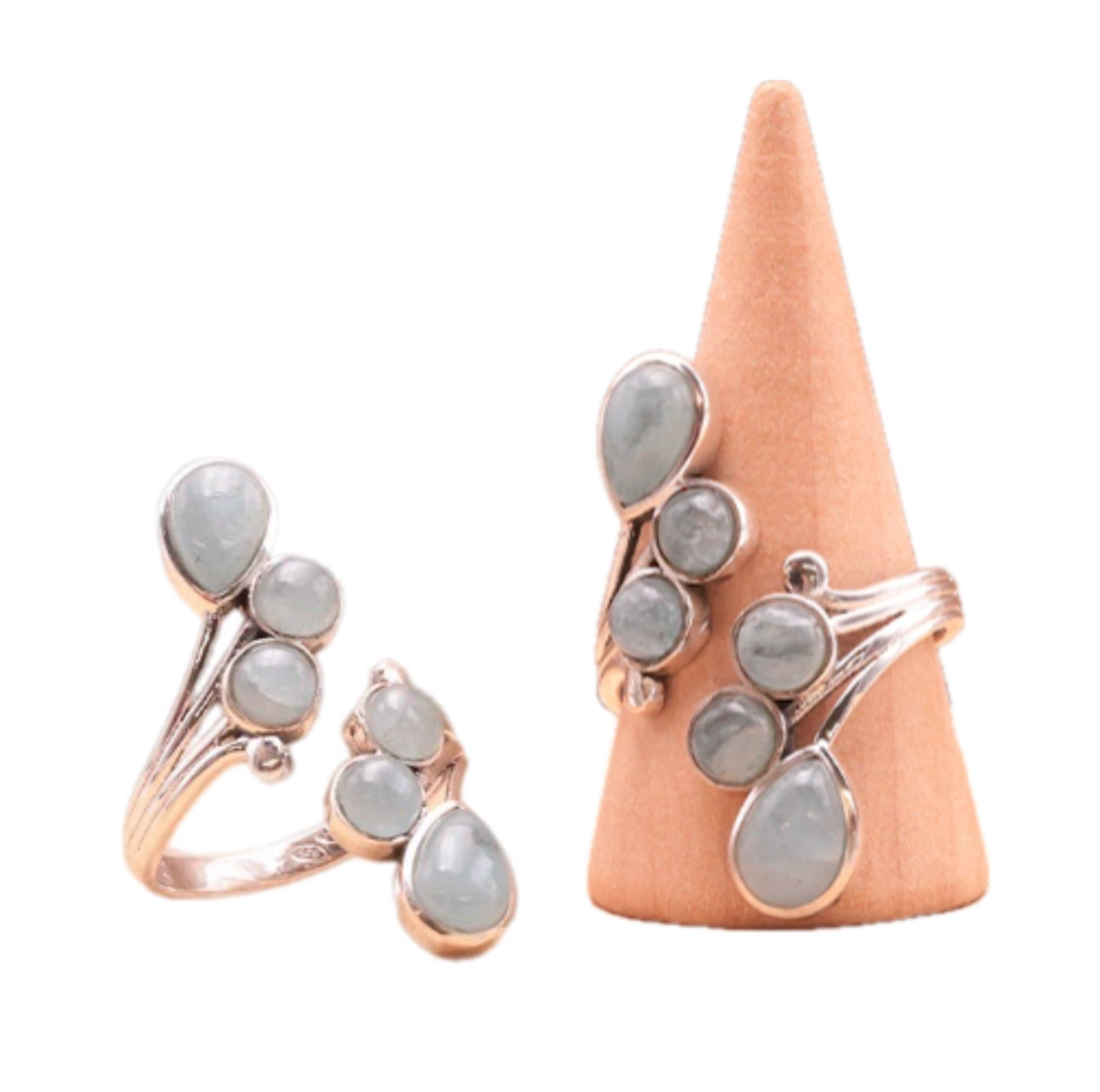 Ring Klarstein-Arm Ring aus Meerblau & 925er Silber – Ruhe & Ausdruck - Tibetwelt