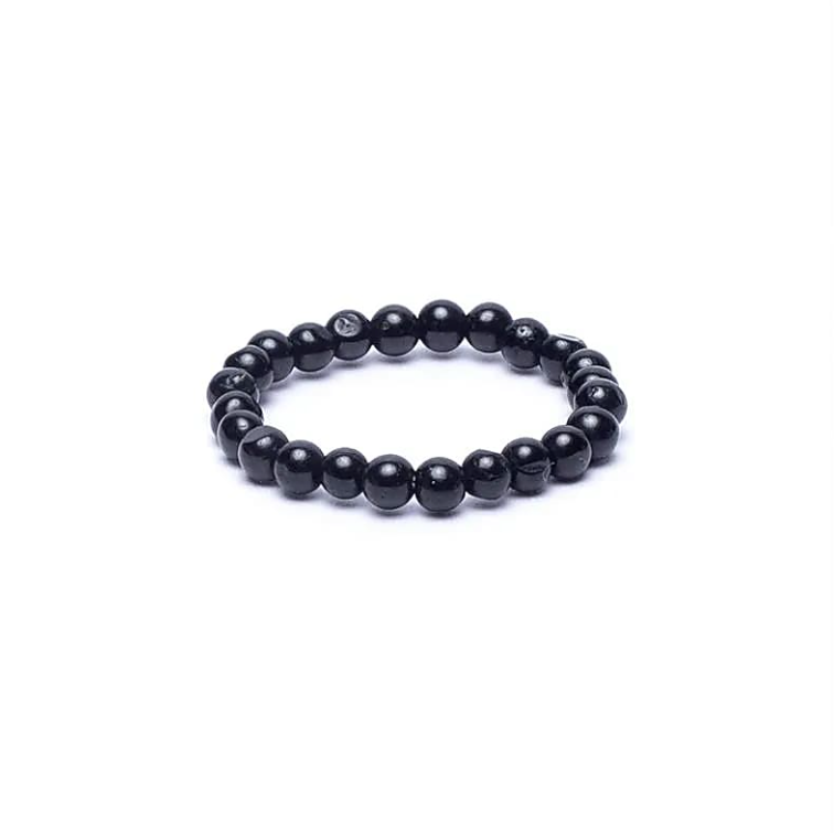 Bague Élastique en Tourmaline Noire - Univers Tibet