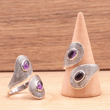 Bague Éveil Pourpre – Améthyste & Argent 925 - univers tibet