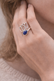 Bague Lotus Lapis-Lazuli & Argent 925 – Sagesse & Vérité
