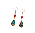 Boucles d'Oreilles Tibétaines Harmonie Népalaise - Univers Tibet