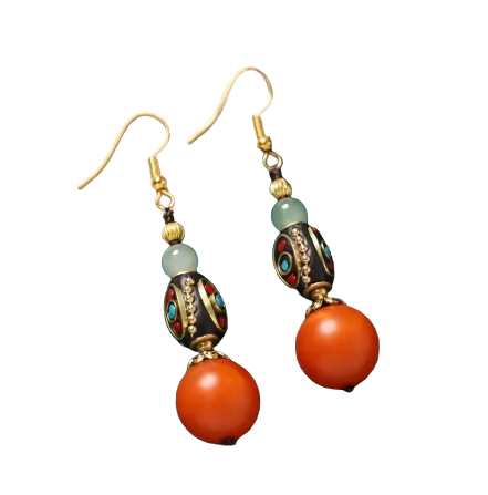 Boucles d'Oreilles Tibétaines Énergie Sacrée - Univers Tibet