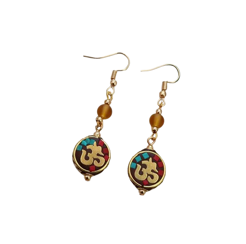 Tibetan Mantra Om Sacred Earring - Tibetan Universe