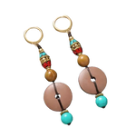 Boucles d'Oreilles Tibétaines Roue du Dharma - Univers TIbet