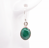 Boucles d’Oreilles “Onde Verte” en Argent 925 et Malachite - univers tibet