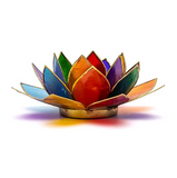 Bougeoir Fleur de Lotus 7 Chakras en Coquille de Capiz - univers tibet