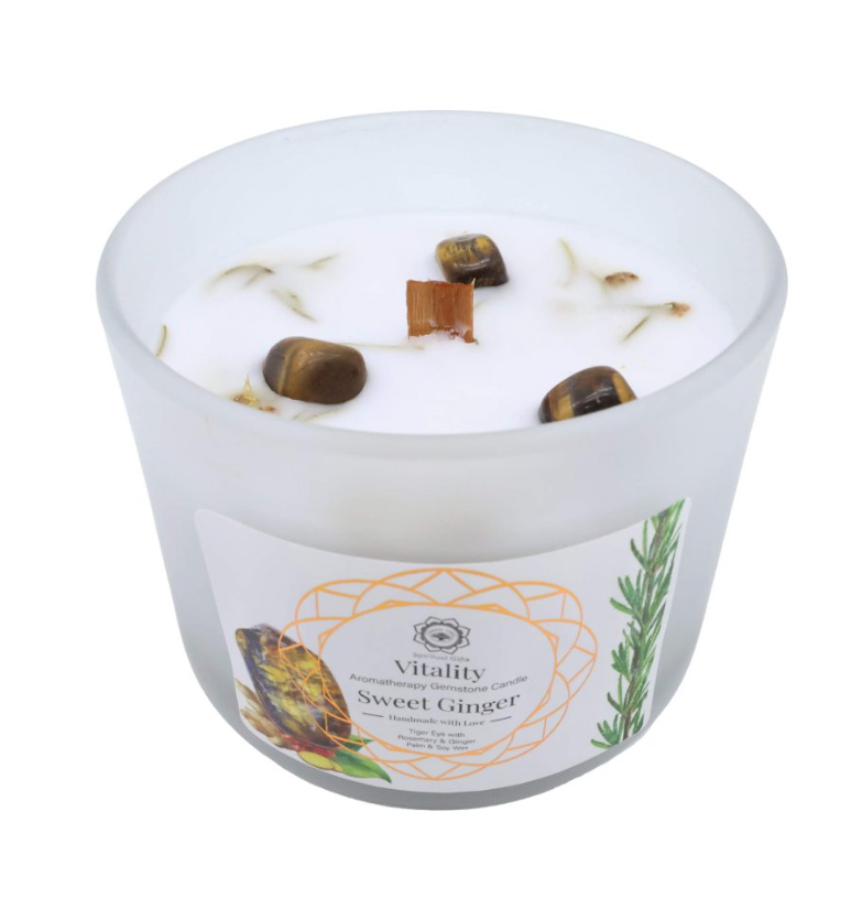 Vela Green Tree Vitalidad – Ojo de Tigre y Jengibre Dulce (256g) - Mundo Tibet