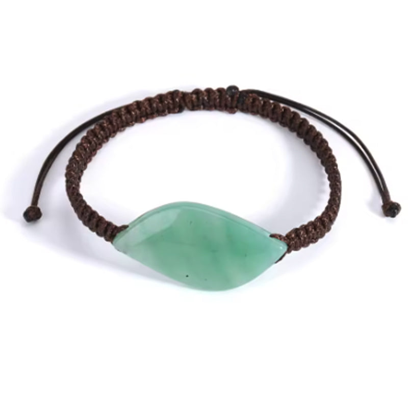 Bracelet-Equilibre-Harmonie-of-Green Aventurine-Hand-Knitted-Adjustable-Universe Tibet