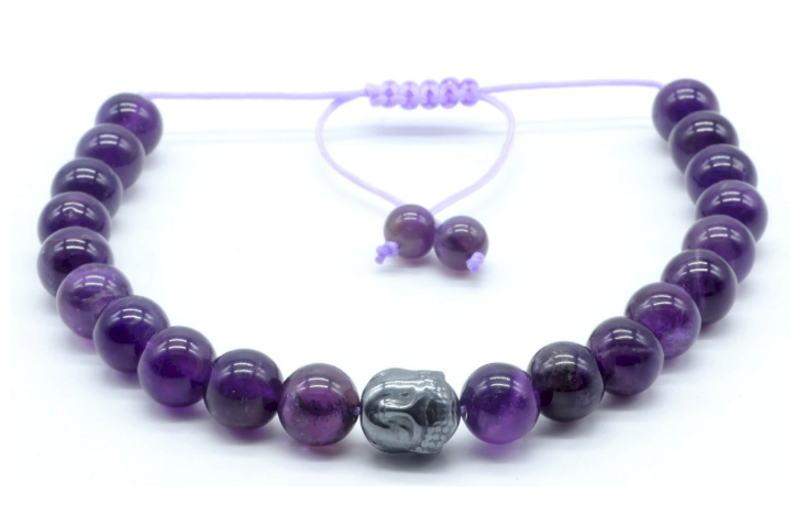 Verstellbarer Buddha-Armreif aus Amethyst - Tibetwelt
