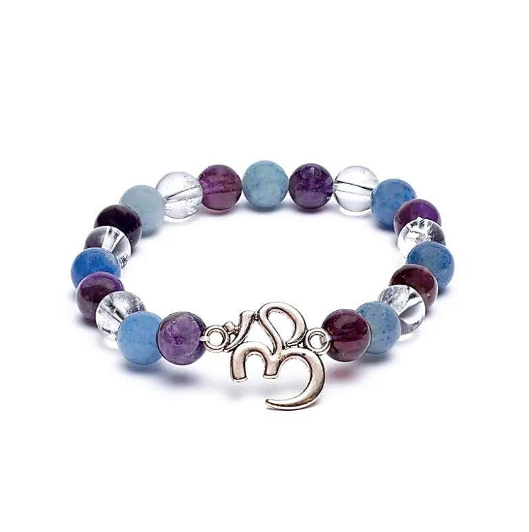 Armband aus Amethyst, Aventurin, Kristall und Bergkristall - Tibetwelt