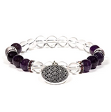 Amethyst Crystal Flower of Life Bracelet - Tibetan Universe