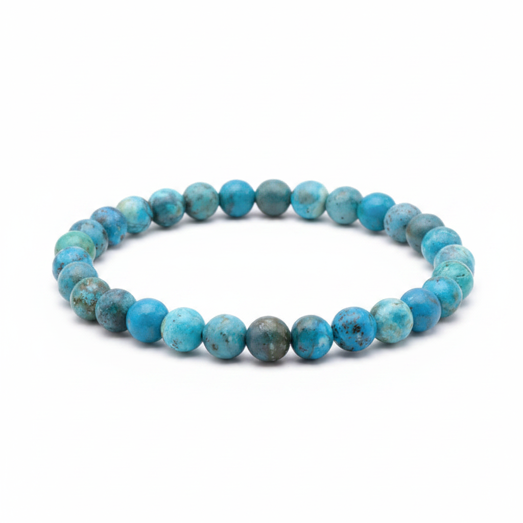 Bracelet Azura en Opale Bleue – Perles 6 mm - univers tibet