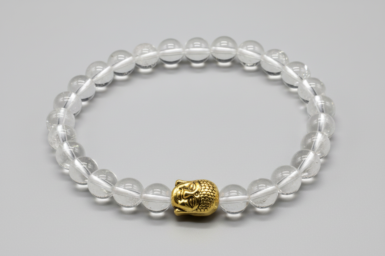 Armband Buddha Klarheit aus Rosenquarz - Tibetwelt