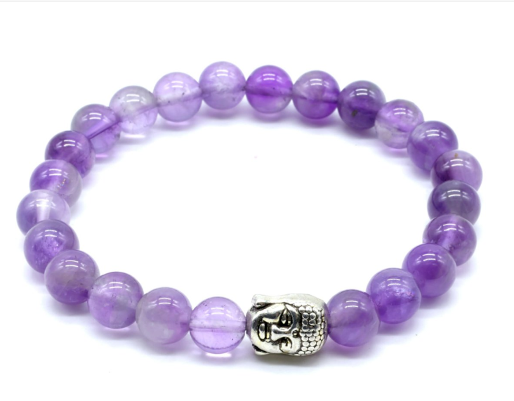Armband mit Buddha-Symbol, Amethyst - Tibetwelt