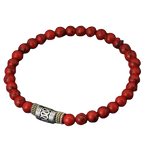 Bracelet Bouddhiste Porte Bonheur Howlite Rouge - UNIVERS TIBET