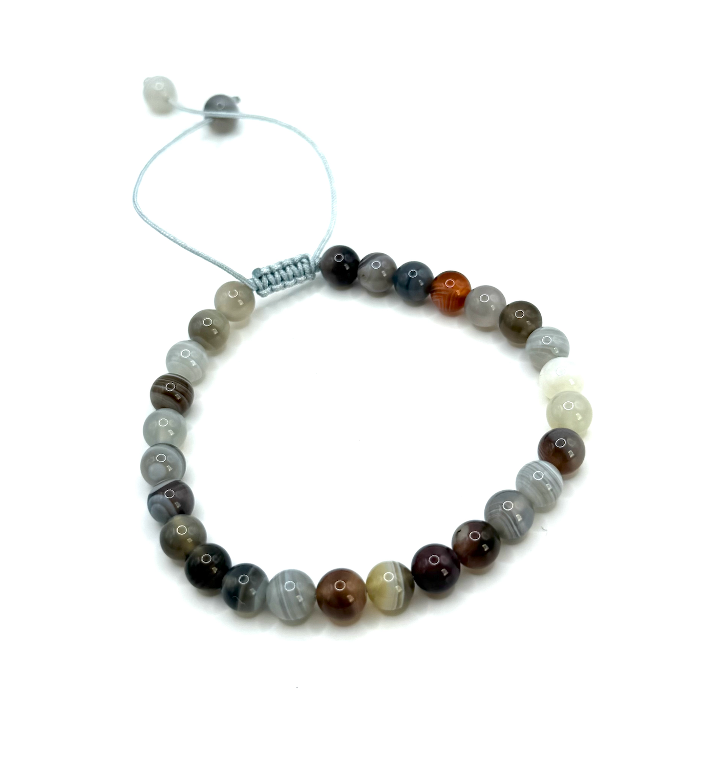 Armband für Ruhe und Selbstvertrauen - Verstellbar, aus Braunem Botswana-Agat - Tibetwelt