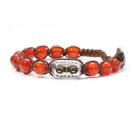 Dorje-Armband der inneren Kraft aus Rosenquarz - Tibetwelt