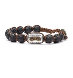 Bracelet Dorje de la Force Intérieure en Pierre de Lave - Univers Tibet