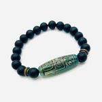 Bracelet Dzi 3 Yeux Chance - Noir - Univers Tibet
