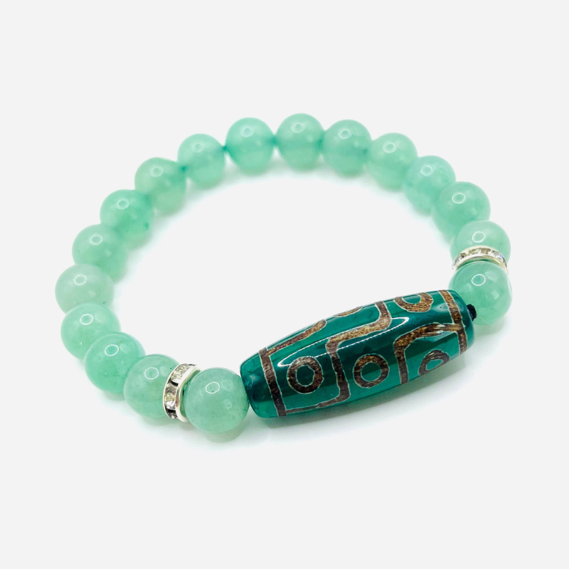 Dzi-Armband mit 3 Augen - Grün - Tibetwelt