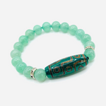 Bracelet Dzi 3 Yeux Chance - vert - Univers Tibet