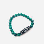 Bracelet Dzi 9 Yeux Bénédiction - Malachite - Univers TIbet