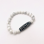 Bracelet Dzi 9 Yeux Harmonie - Howlite - Univers tibet