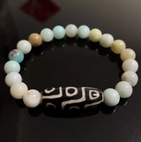9-Eye Dzi Bracelet - Amazonite - Tibetan Universe