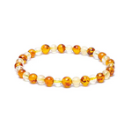 Bracelet Élastique en Ambre et Citrine - Univers Tibet