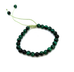 Bracelet Force Intérieure – Ajustable en Œil de Tigre Vert - Univers Tibet