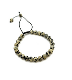 Bracelet Joie & Protection - Ajustable en Jaspe Dalmatien - Univers Tibet