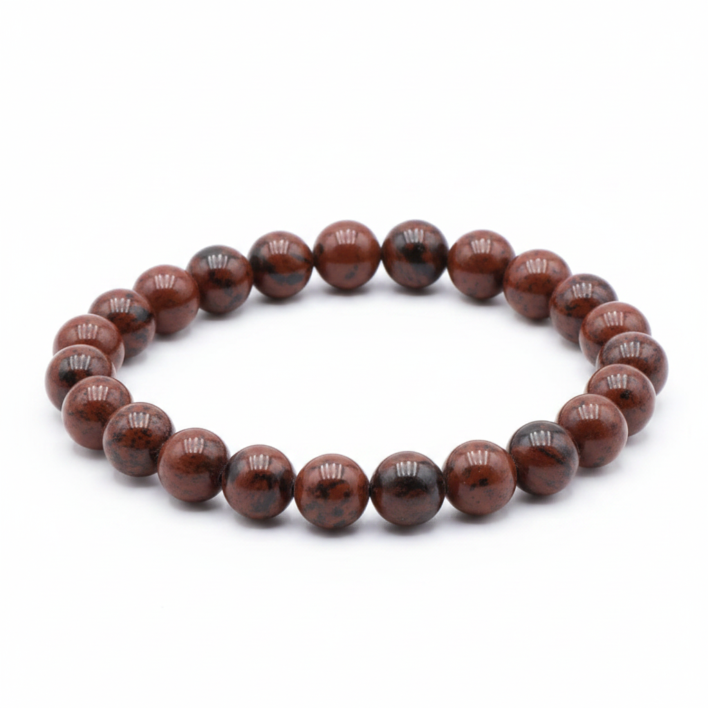 Bracelet Mahakala en Obsidienne Acajou - univers tibet