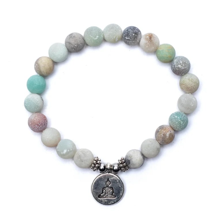 Serenity Mala Bracelet – Amazonite & Buddha (21 beads) - Tibetan Universe