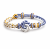 Bracelet Mandala Fleur de Pêcher Blanc et Violet – Tissé et Ajustable - univers tibet