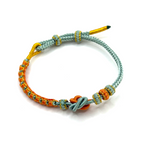 Bracelet Mandala Fleur de Pêcher Orange Vert Clair - Univers Tibet